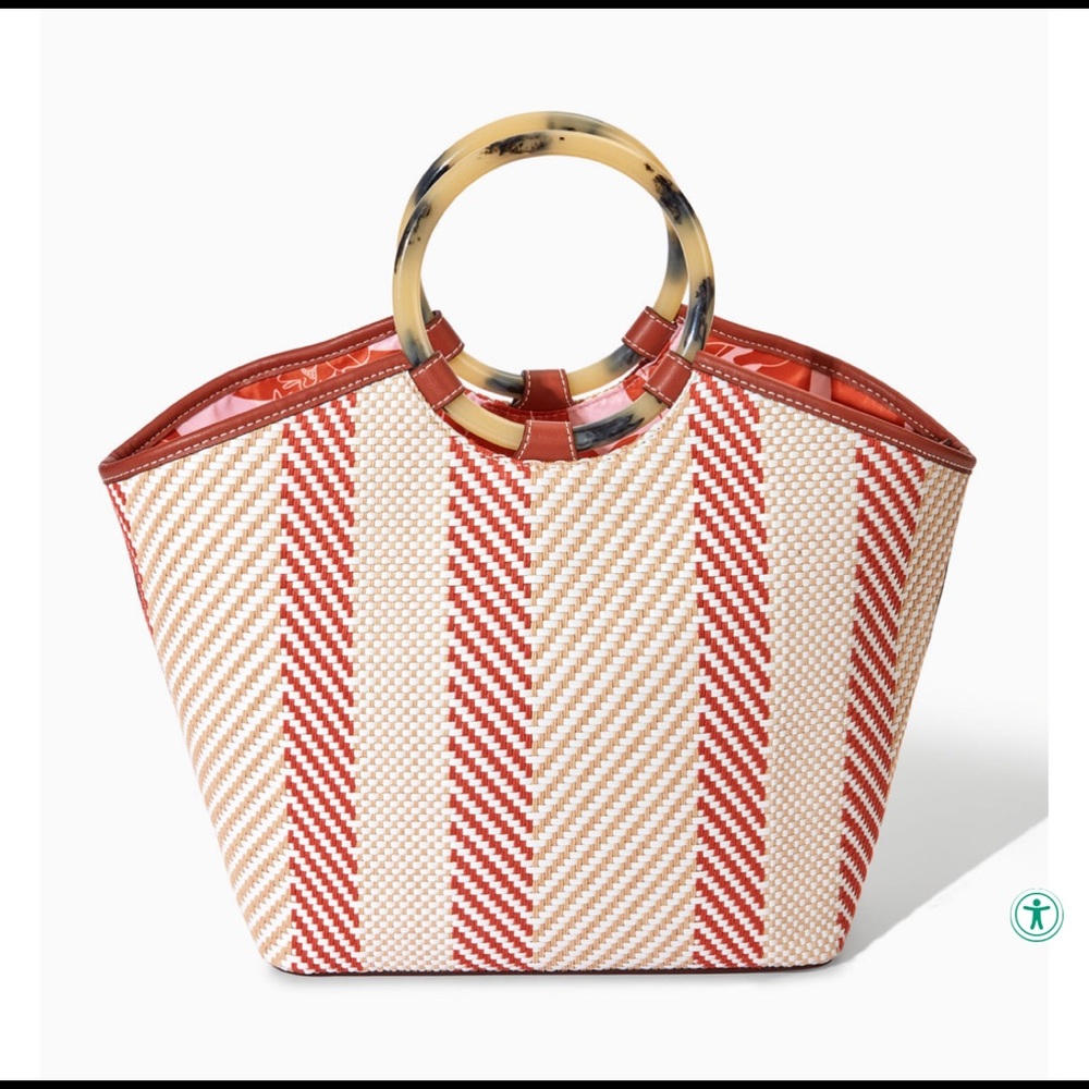 Stella and Dot Summer woven tote AND adjustable dusty rose strap BOTH NEW